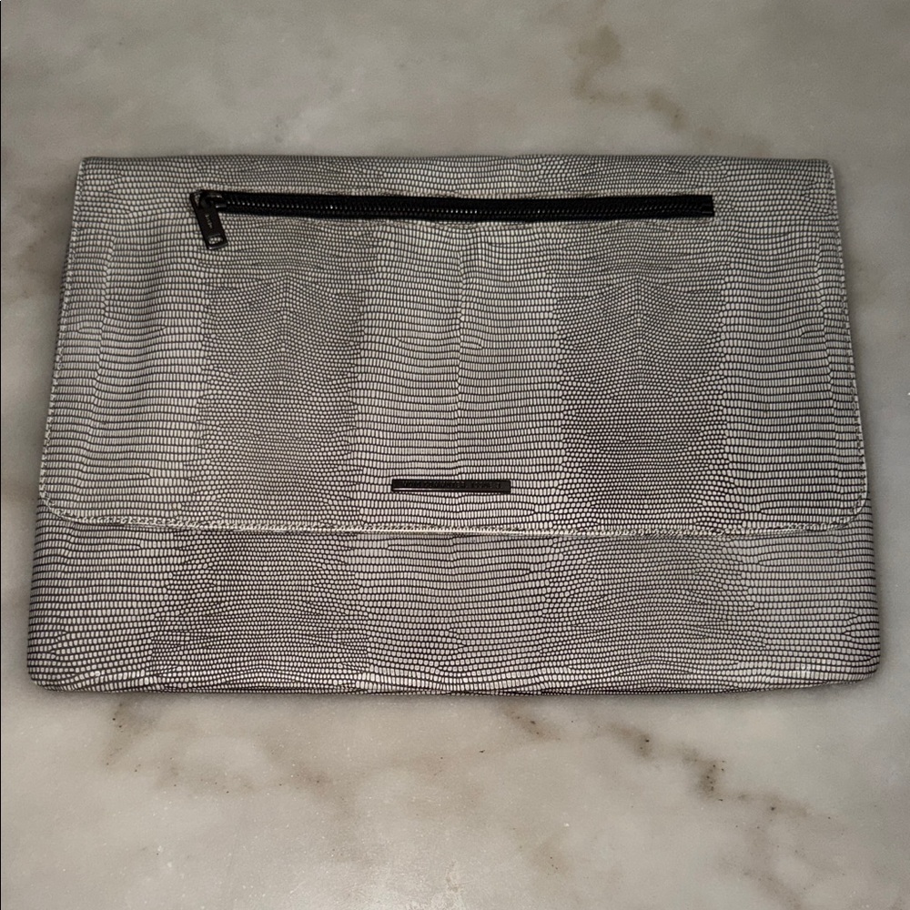 Elegant Natural Leather Silver Women's Laptop Bag